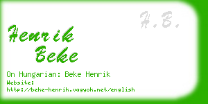henrik beke business card